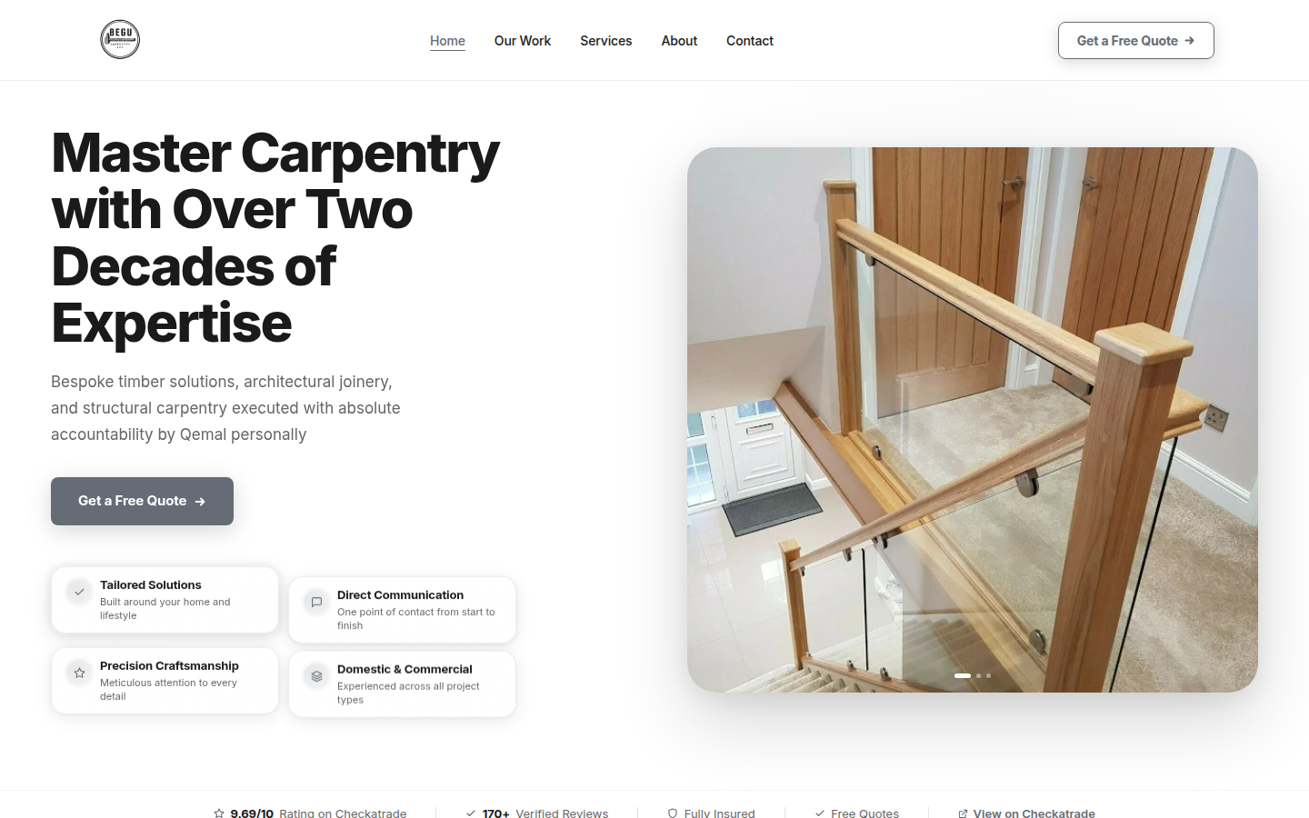 BEGU Carpentry Ltd website