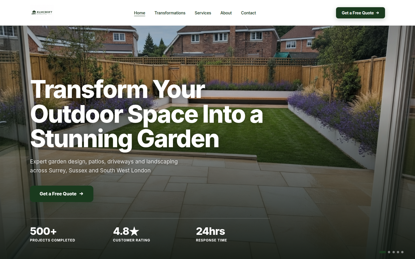Elmcroft Landscapes website
