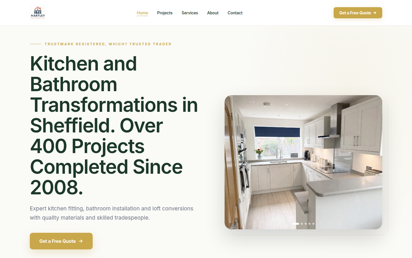 Hartley Home Renovations website